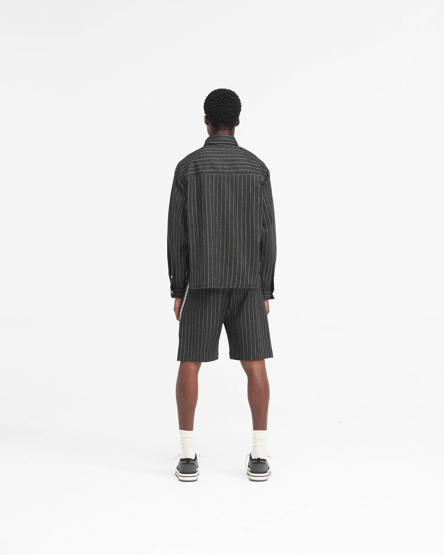 Tailored Short - Black Pinstripe