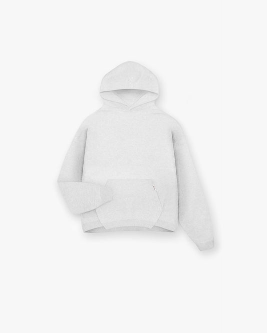Initial Boxy Hoodie - Ice Grey Marl