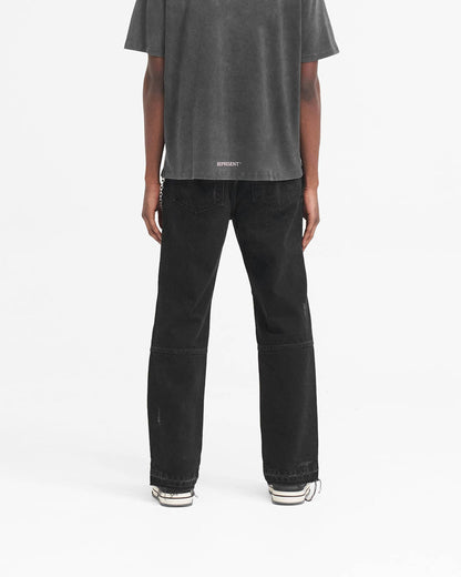 R2 Stepped Hem Denim - Off Black