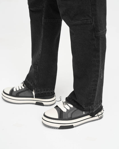 R2 Stepped Hem Denim - Off Black