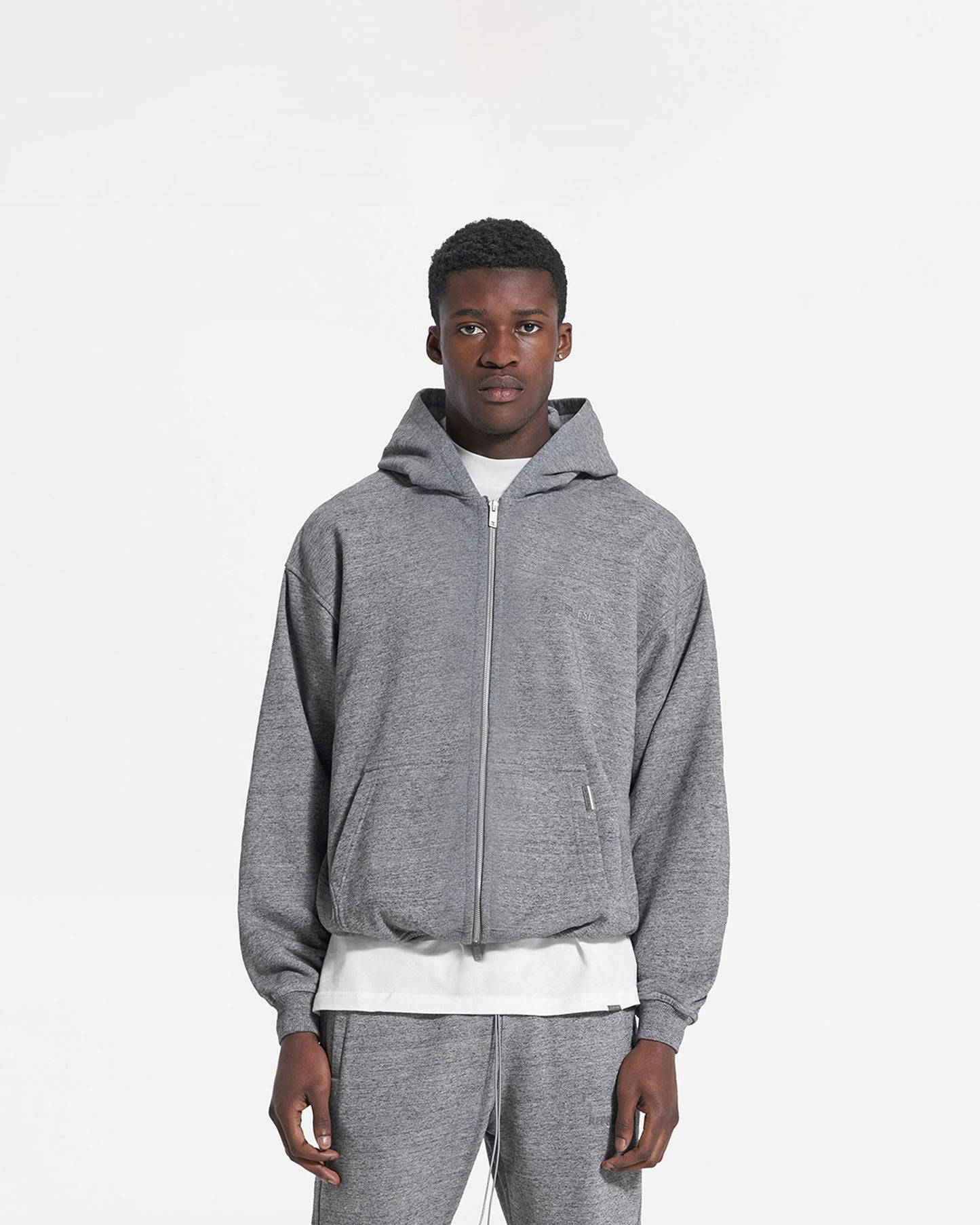 Blank Zip Hoodie - Slate