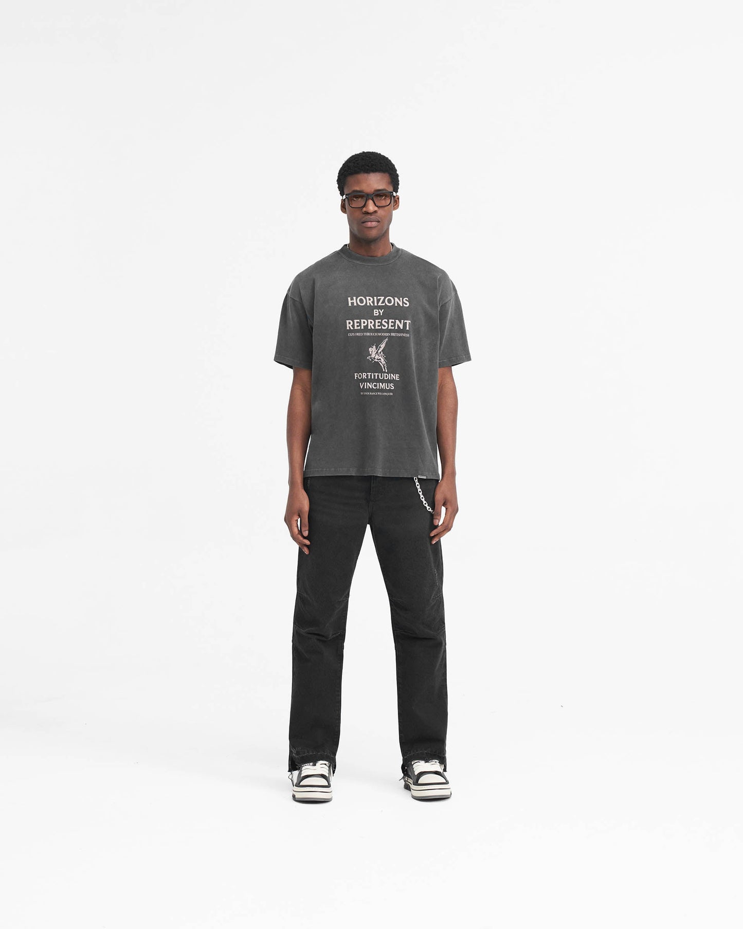 R2 Stepped Hem Denim - Off Black