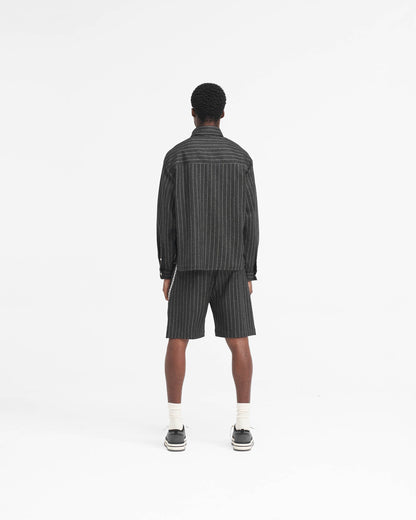 Tailored Short - Black Pinstripe