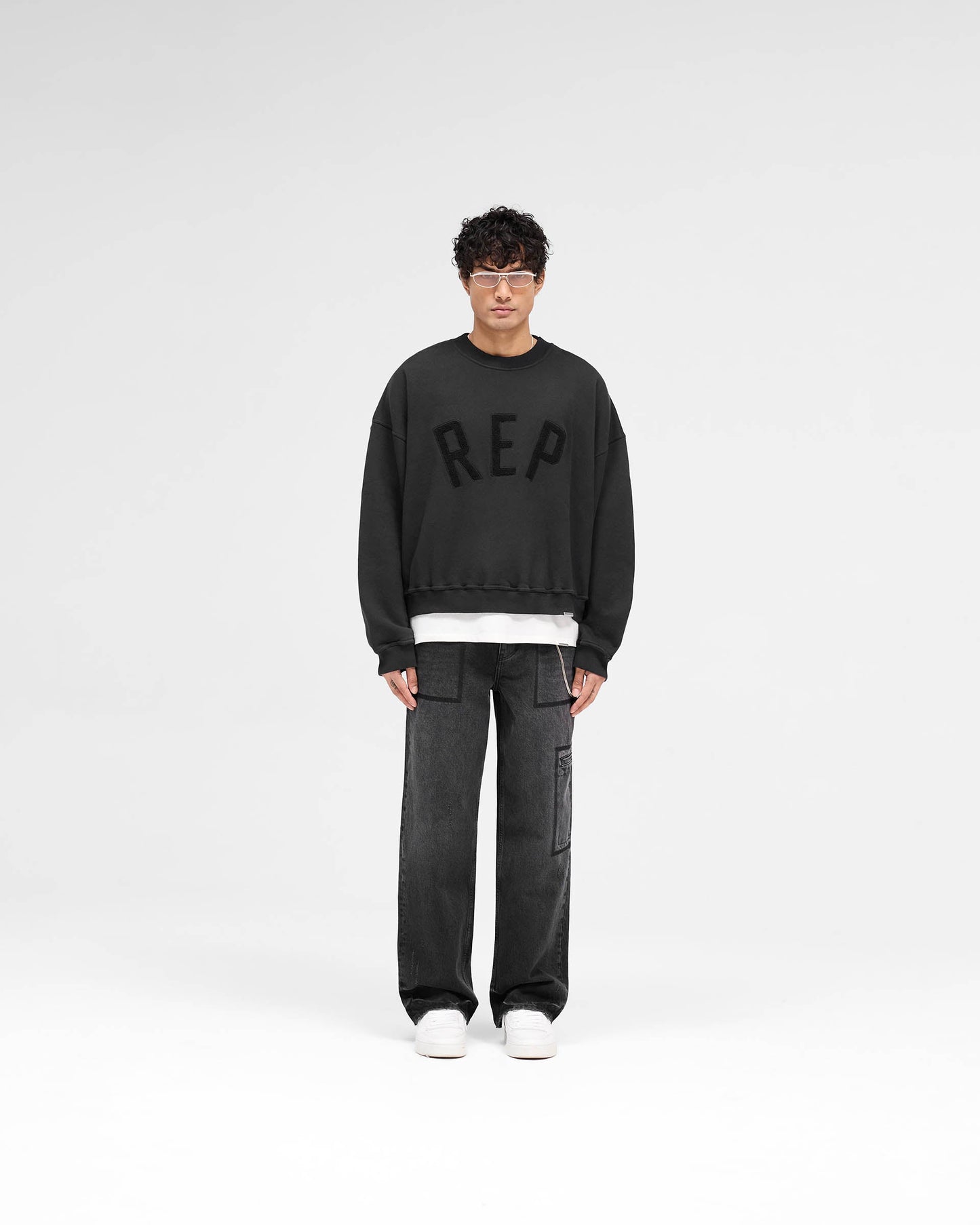 Rep Applique Sweater - Off Black