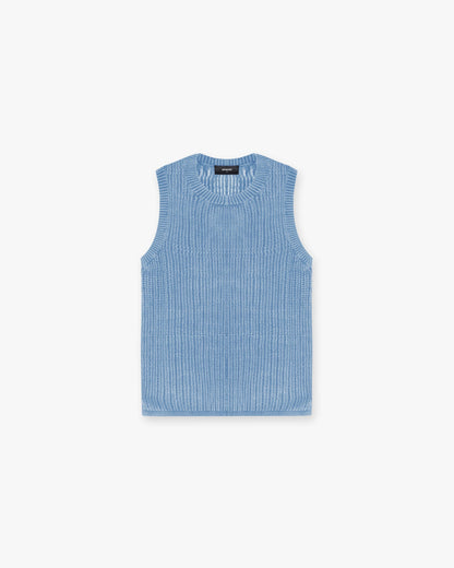 Washed Knit Vest - Sky Blue