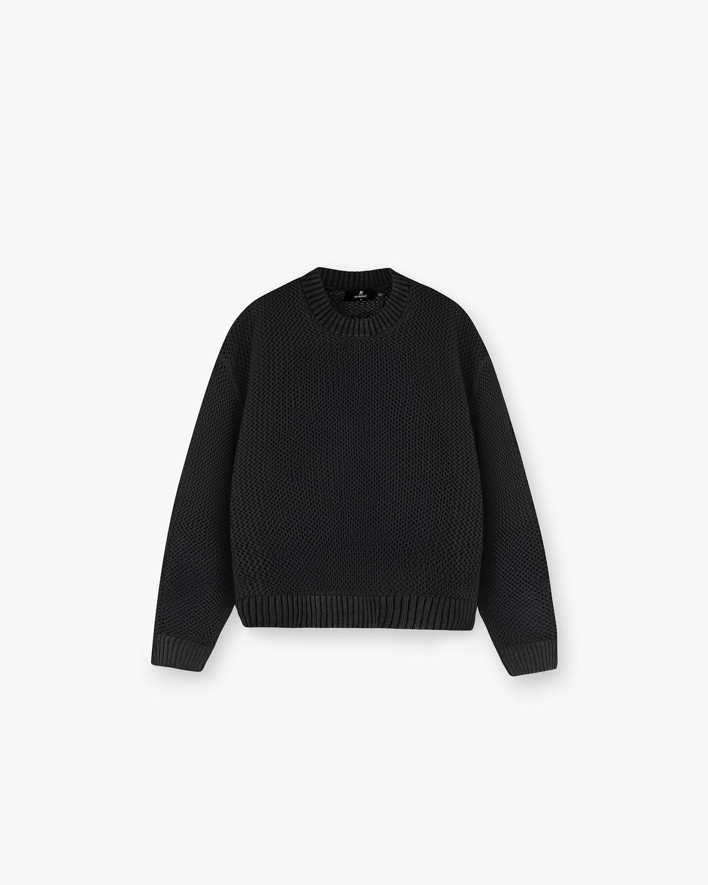 Open Gauge Knit Sweater - Jet Black