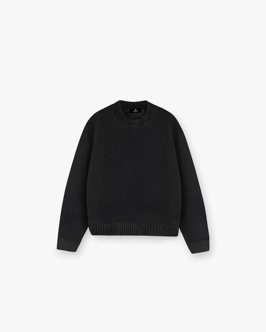 Open Gauge Knit Sweater - Jet Black