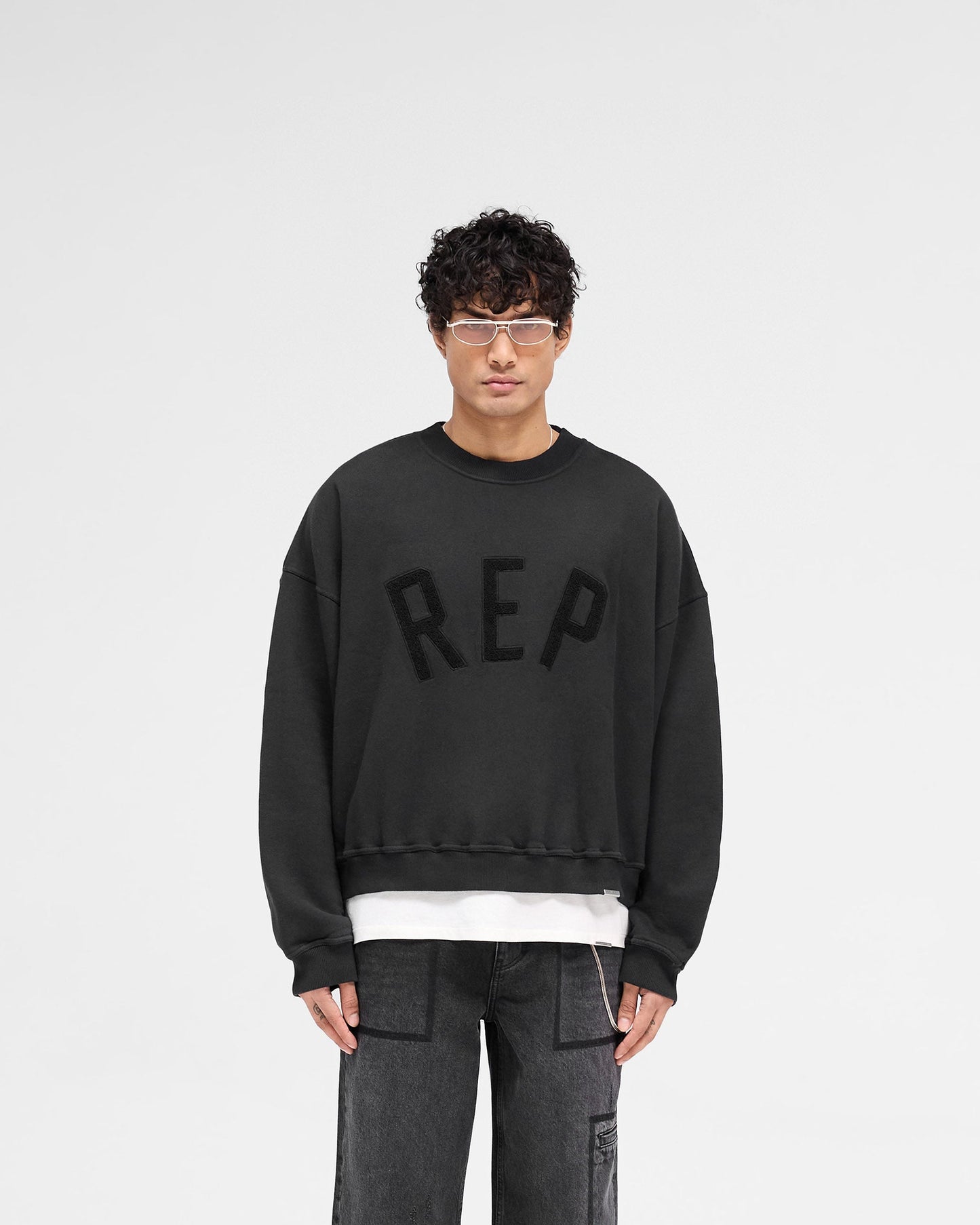 Rep Applique Sweater - Off Black