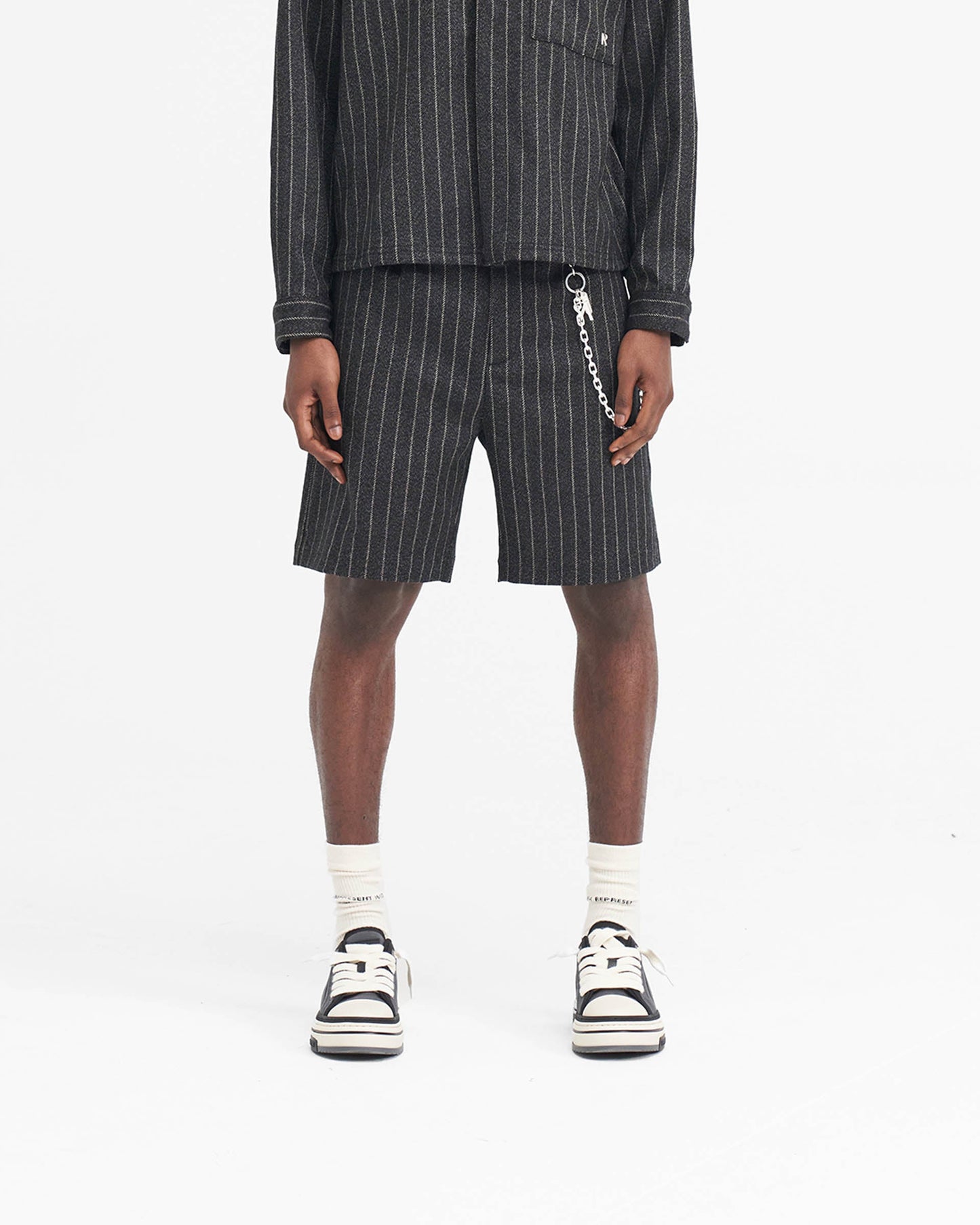 Tailored Short - Black Pinstripe