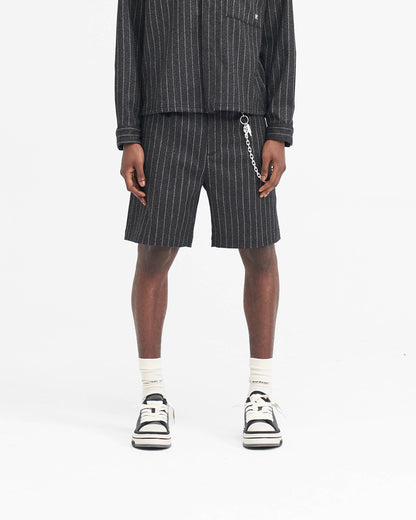 Tailored Short - Black Pinstripe